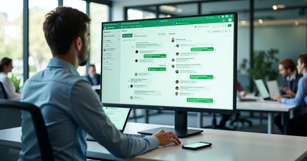 Dashboard com disparo em massa via API oficial do WhatsApp em ambiente corporativo