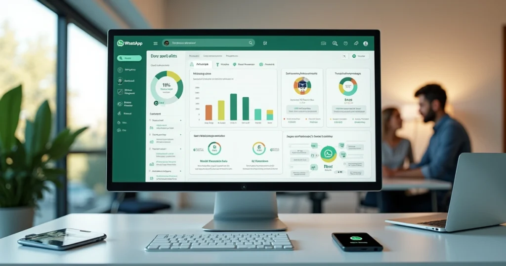 Dashboard mostrando limites da API oficial do WhatsApp para uma empresa de internet